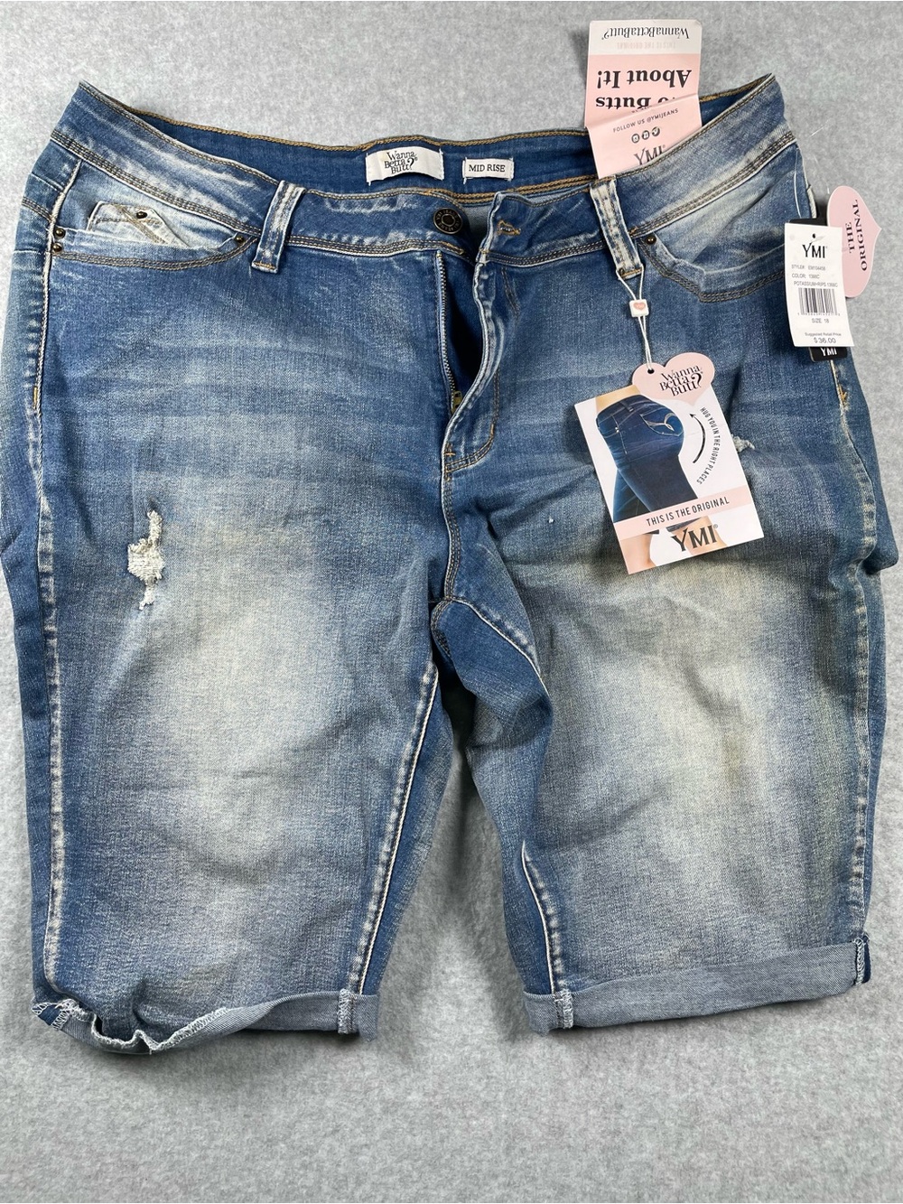 YMI Medium Blue Denim Bermuda Shorts